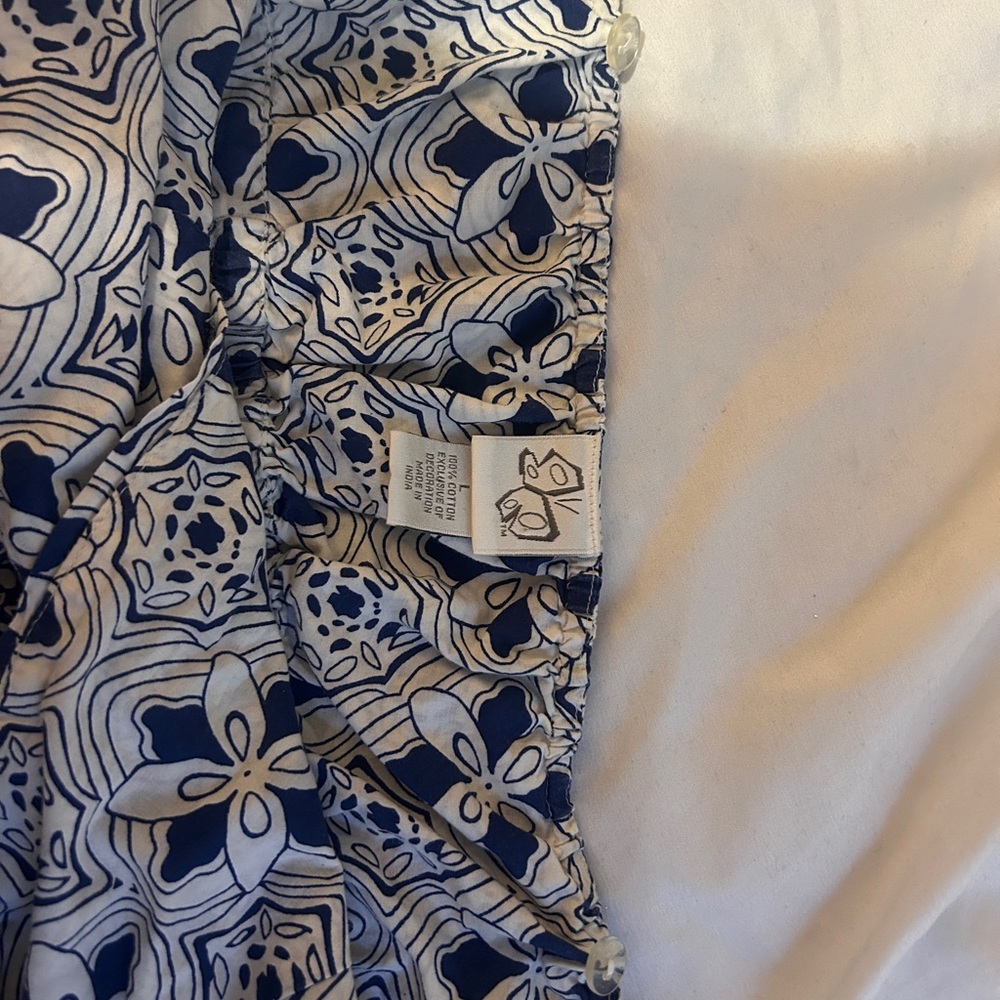 blue and white floral halter top